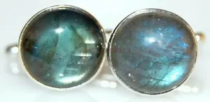 Natürlich Labradorite Edelstein Mit 925 Sterlingsilber Manschettenknopf #2277 - Bild 1 von 3