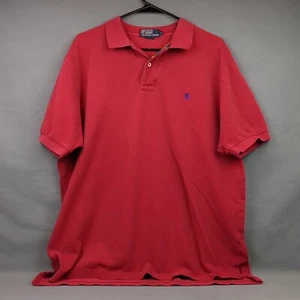 Vtg Polo Ralph Lauren Shirt Mens XL Extra Large Shirt Red Short Sleeve Pony - Picture 1 of 10
