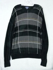 Maglione pullover geometrico a righe nero/grigio Dockers uomo XL - Foto 1 di 4