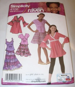 SIMPLICITY Nähmuster 4106 KLEID ROCK TOP GRÖSSE That's So Raven Mädchen 8-16 - Bild 1 von 2