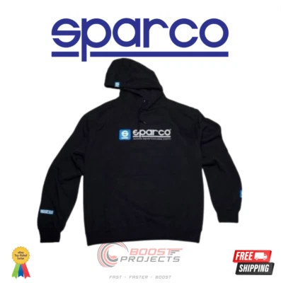 Sparco www Hooded 100% Pre-shrunk Cotton XL Black Sweatshirt SP03100NR4XL - Изображение 1 из 4