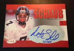 2004 SAGE MATT SCHAUB #A38 AUTO 325/600 VIRGINIA HOUSTON TEXAS SIGNED AUTOGRAPH - Picture 1 of 2