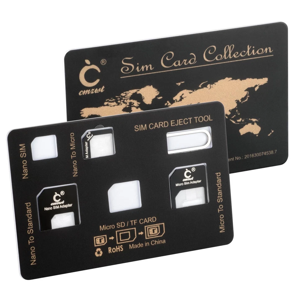 Juego de adaptadores de tarjeta SIM en formato de tarjeta de cheque para smartphone y tablet - Imagen 1 de 1