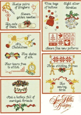 Cross Stitch Christmas Days for stitching embroidery Sampler vintage Sue Hillis - Image 1 of 4
