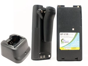 2x Battery + Charger for Icom BP-210 IC-A24 IC-A24E IC-F4GS IC-F4GT NICD 1100mAh - Picture 1 of 1