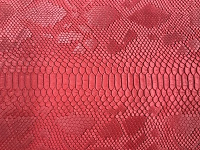 Red Matt Faux Viper Snake Skin Vinyl-faux Leather-3D Scales-sold By The Yard. - Image 1 of 4
