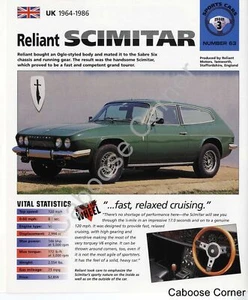 Reliant Scimitar IMP Hot Cars Brochure Specs UK 1964-1986 Group 3, No 63 - Picture 1 of 3