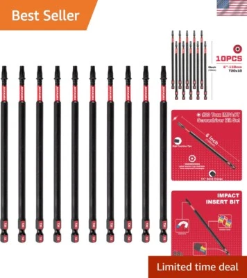 Impact Shock Absorbent 6in S2 Alloy Torx Bits - 10 Piece Set for Professionals - Image 1 of 4