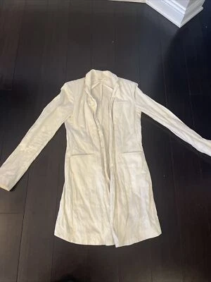 Chaqueta Blazer Helmut Lang Mujer Dos Botones Muescas Solapa Blanco Algodón 10 LL19LL Foto 1 de 4