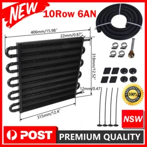 10Row Aluminum Remote Transmission Oil Cooler Auto-Manual Radiator Converter Kit - Picture 1 of 10