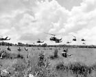 Soldiers and Huey Helicopters overhead 8x10 Vietnam War Photo 750