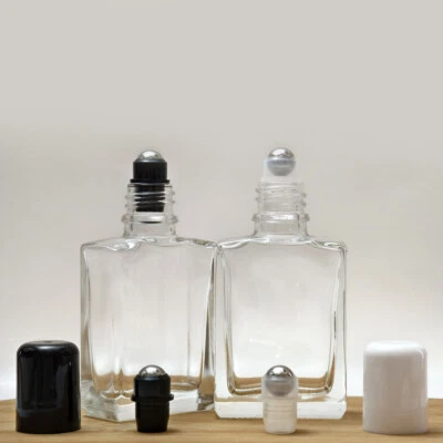 15ml - 100ml Square Flat Glass Essential Oils Roll on Bottle Roller Ball Perfume - image 1 of 4