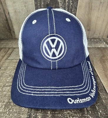 Gorra de camionero Volkswagen VW Snapback Ourisman Laurel malla trasera azul blanco tapa OSFM Foto 1 de 4