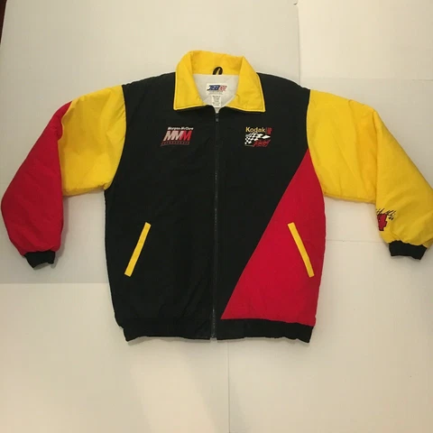 VINTAGE Rare 90s JEBCO NASCAR 4 Jacket Extra Large Sterling Marlin Racing Mens Cover