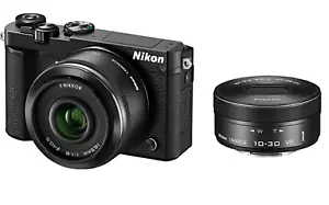 GEBRAUCHT Nikon1 J5 Kamera Doppelobjektiv Kit (18,5 mm f1,8&10-30 mm) schwarz KOSTENLOSER VERSAND - Bild 1 von 1