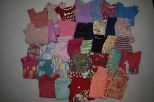 Wholesale Bulk Lot Of 35 Girls 12-18 Month Mixed Season Tops Bottoms Shirts - Picture 1 of 5