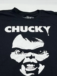 Men's Halloween 3X Black T Shirt Chucky White Universal City Face Horror - Picture 1 of 6