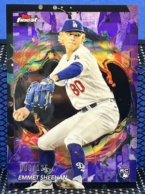 2024 Topps Finest EMMET SHEEHAN Purple Refractor RC Rookie 066/125 RARE Dodgers - Image 1 of 2