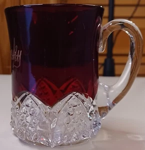 Vintage Ruby Flash Stained Red Pressed Mug Cup Sandusky - Picture 1 of 6