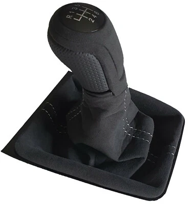 FÜR VW GOLF 7 6 GANG ALCANTARA SCHALTKNAUF SCHALTSACK KLAVIER SCHWARZ DSN5 - Bild 1 von 3