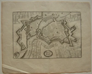Genf Geneve Vogelschau-Plan Befestigung Orig Kupferstich Merian 1654 Suisse  - Bild 1 von 2