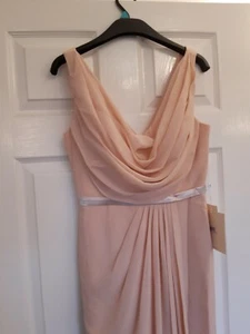 LanTing Brides Dress. Blushing Pink. Train. Front Split. Cowl Neck Size 10 - Picture 1 of 8