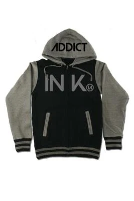 Nuevo Unisex Inkaddict Tinta Universitaria Sudadera con Cremallera Negro/Bronce - Imagen 1 de 2