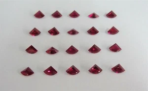 Red Ruby Fan / Quarter Cut Shape SIZE CHOICE Loose Stones Corundum Gemstones - Picture 1 of 5