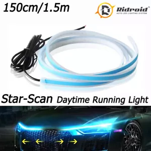 Start Scan Dynamic 150cm LED DRL Car Hood Light Strip Daytime Running Light - Picture 1 of 17