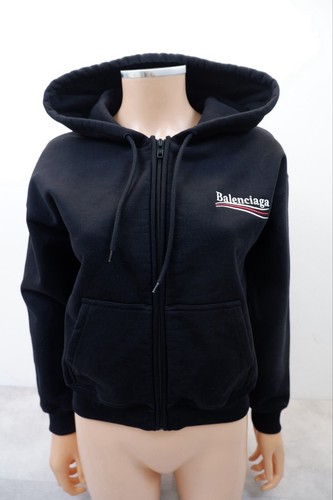 Balenciaga donna cropped zip felpa giacca felpa taglia L grande nero logo