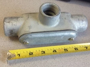 T37 Iron Threaded 1" inch Rigid Conduit T Fitting FM7 Form 7 #370 w/Cover&gasket - Picture 1 of 7