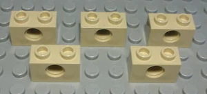 Lego Technic Lochstein 1x2 Beige 5 Stück                                  (2385) - Imagen 1 de 1