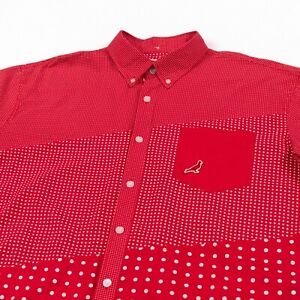 STAPLE Pigeon Brand Shirt Men's Size XL Red Color Block Geometric Long Sleeve