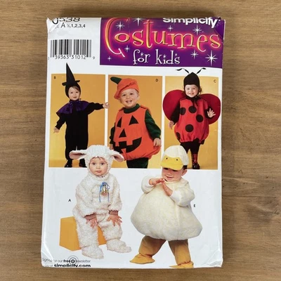 Uncut Simplicity Sewing Pattern 0538 Toddlers Halloween Costume Size 1/2-1-2-3-4 - Image 1 of 4