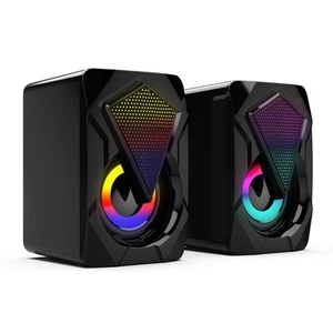 Haut-parleur stéréo PC alimenté par USB 2 canaux avec contrôle du volume - Photo 1/7