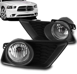 FOR 2011 2012 2013 2014 CHARGER DRIVING FOG LIGHTS LAMPS CHROME W/BULB+HARNESS - Picture 1 of 4