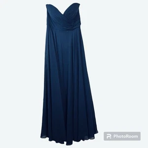 Jenny Yoo Size 4 Dress Formal Navy Blue Prom Bridesmaid Strapless Elegant - Picture 1 of 8