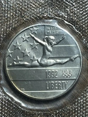 1992-P Unc. Olympic Gymnast Commemorative Half Dollar- Nice Toning!- Ships Free! - Image 1 of 4