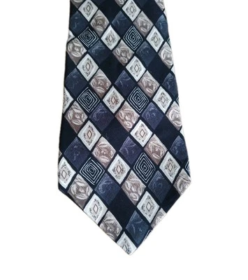 Nuevo de Lote Antiguo Henry Grethel Corbata Italiana de Seda para Hombres Negro Dorado Arlequín Diseños De Colección 56x4 Foto 1 de 4