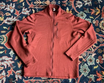 Ibex 羊毛橙色全拉链毛衣夹克小号  — 第 1/4 张图片