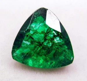 Esmeralda verde colombiana natural certificada de 11,05 quilates - Piedra preciosa suelta de corte billón - Imagen 1 de 7