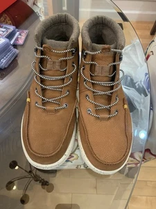 Hey Dude Bradley Leather Boots Cognac Mens Comfort Leather Ankle Shoes Size 12 M - Picture 1 of 8