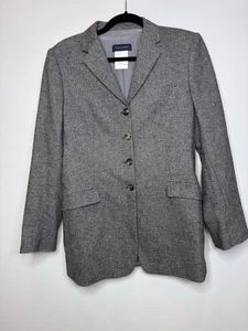 Piazza Sempione 42 Jacke schwarz grau strukturiert Wolle Blazer Damen Italien US 6 - Bild 1 von 12