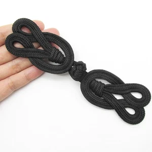 Swirl Cord Frog Fastening - Black - 14cm - 9928 - Picture 1 of 1