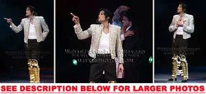 MICHAEL JACKSON ONSTAGE con PIERNAS DORADAS 3xRARO 8x10 FOTOS - Imagen 1 de 1