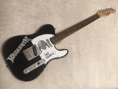 MEGADETH BAND SIGNED GUITAR AUTOGRAPH RARE DAVE MUSTAINE TELECASTER Cover