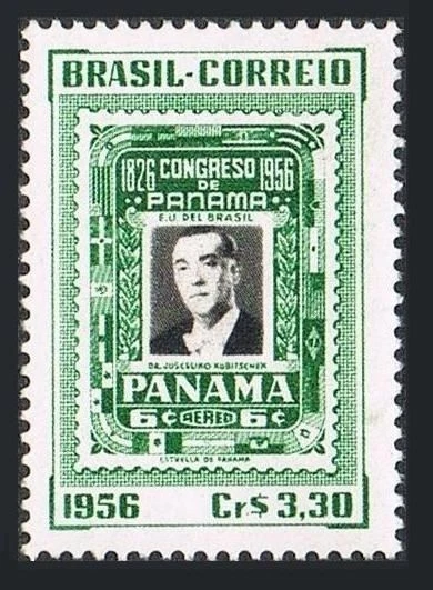Brazil 843 block/4,MNH.Mi 901. America Day,1956. President Juscelino Kubitschek. - Image 1 of 1