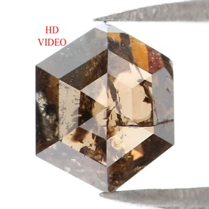 0.89 CT Natural Loose Hexagon Shape Diamond 6.90 MM Brown Color Diamond LQ7448 - Picture 1 of 8