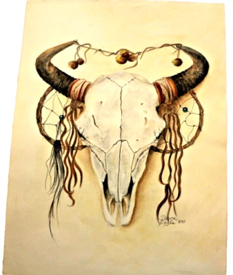 Pintura pastel original "Elk Dreamer" de Dawn Eagle (GEORGIA DURAND) 1993 9x12 Foto 1 de 4