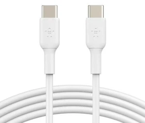 tekkin cable recharge USB-C vers USB-C 1 metres charge rapide 3A USB rond blanc - Photo 1 sur 6